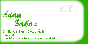 adam bakos business card